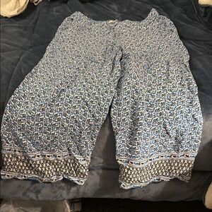 Blue Patterned Pants